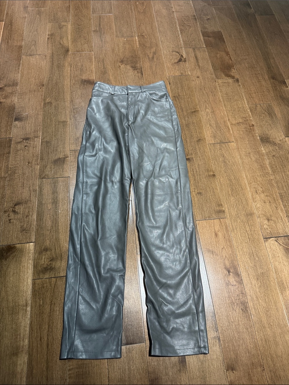 Dynamite Faux Leather Pants - Gray